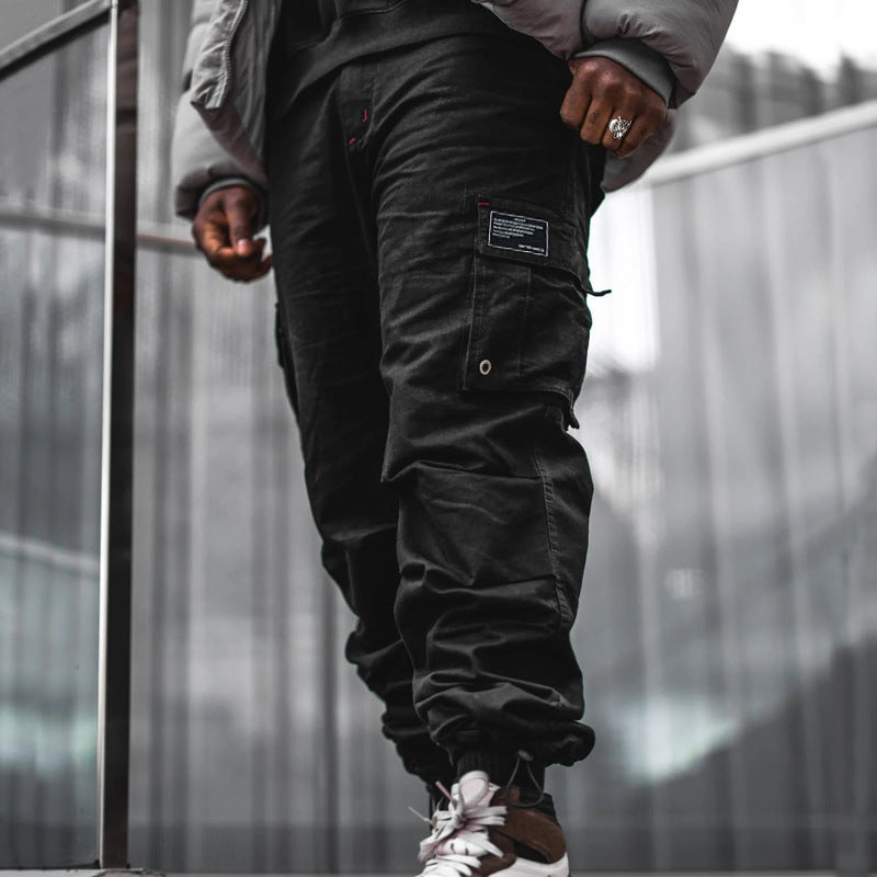Herren nan urbaner Utility-Jogger mit geknöpften Cargotaschen und verstellbarem Knöchelzug Drune