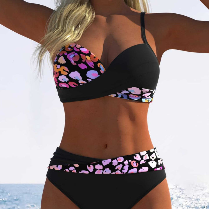 Damen Bikini mit gepolstertem Oberteil und hohem Taillenschnitt Drune