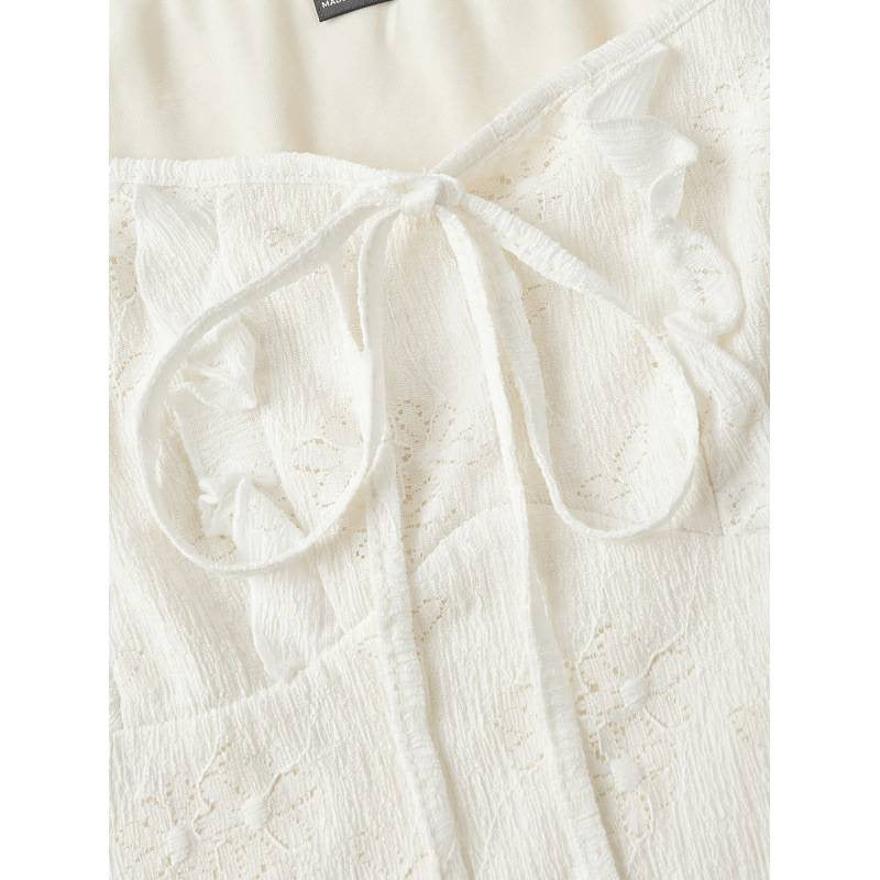 Damen Minikleid mit floralem Design und romantischen Rüschen Drune