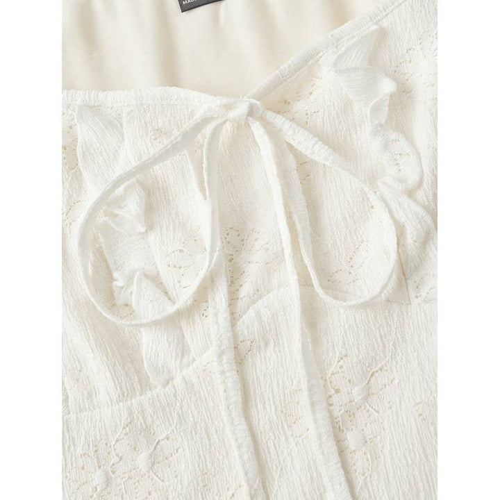 Damen Minikleid mit floralem Design und romantischen Rüschen Drune