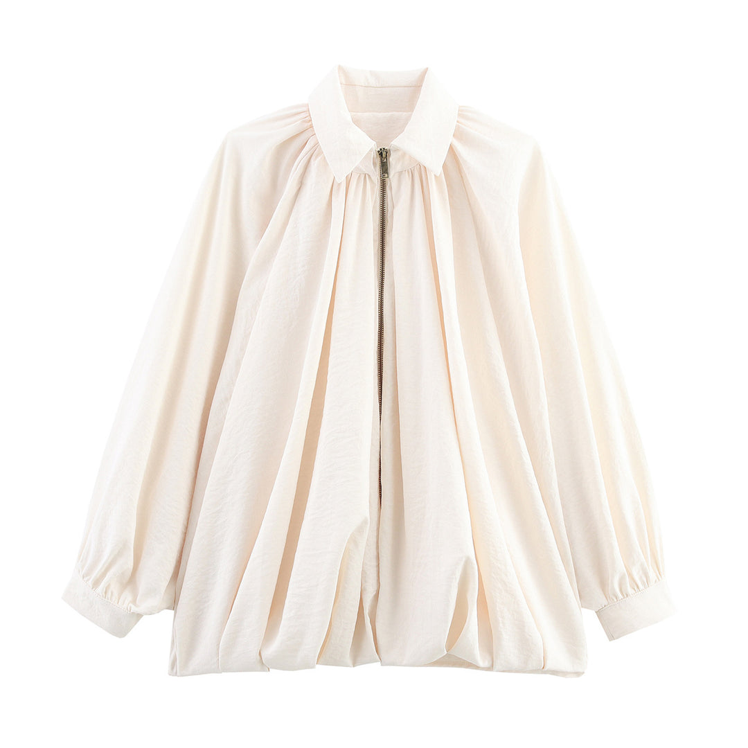 Damen leichtes Oversized-Blusenshirt mit Rüschendesign Drune