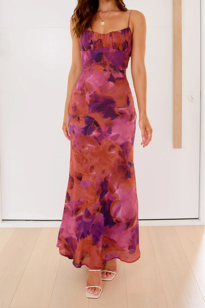 Damen Elegantes Maxikleid mit sanften Farbverlauf und filigranen Spaghettiträgern Drune