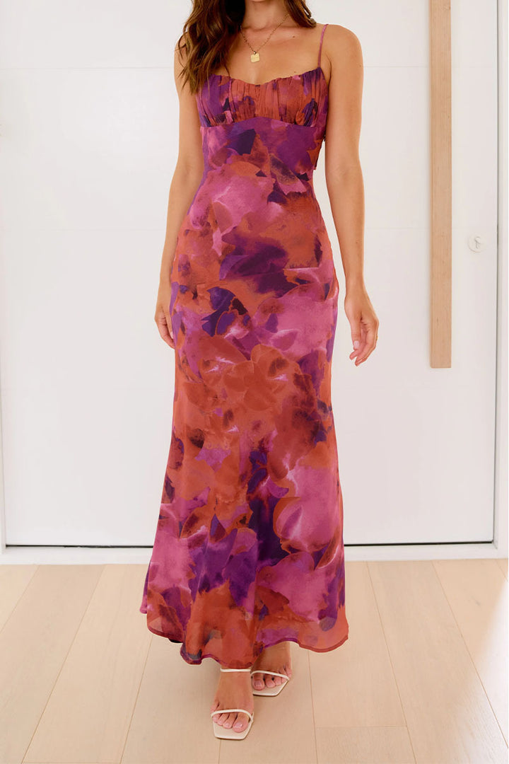 Damen Elegantes Maxikleid mit sanften Farbverlauf und filigranen Spaghettiträgern Drune
