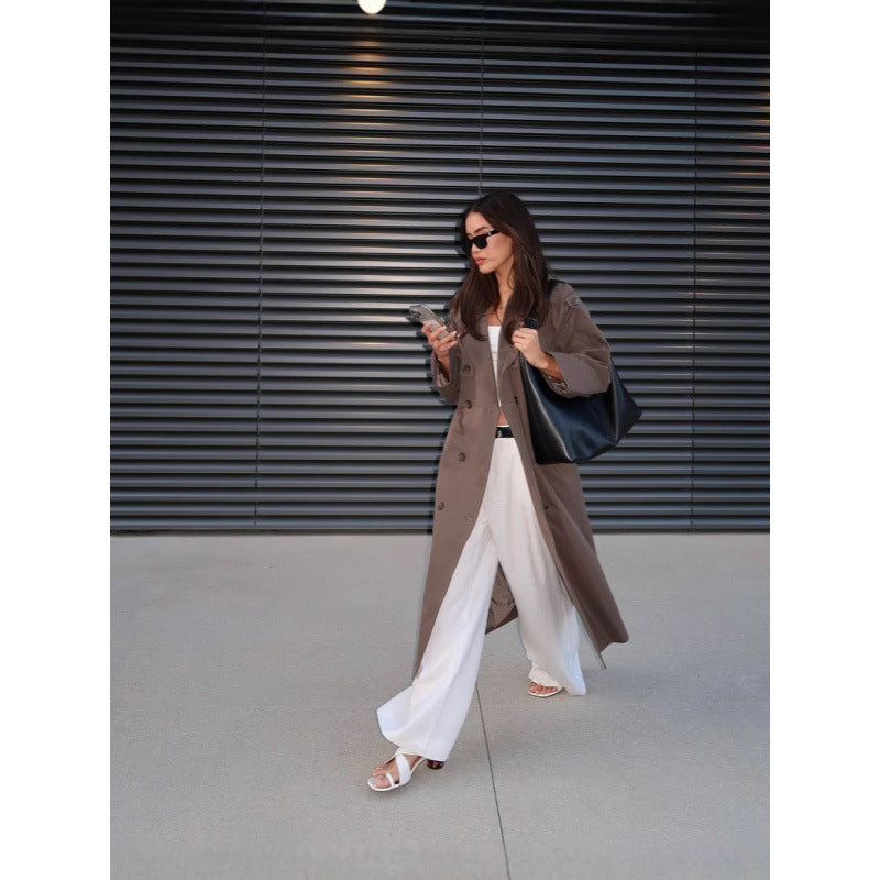 Damen eleganter Trenchcoat mit modernen Details und schmaler Silhouette Drune