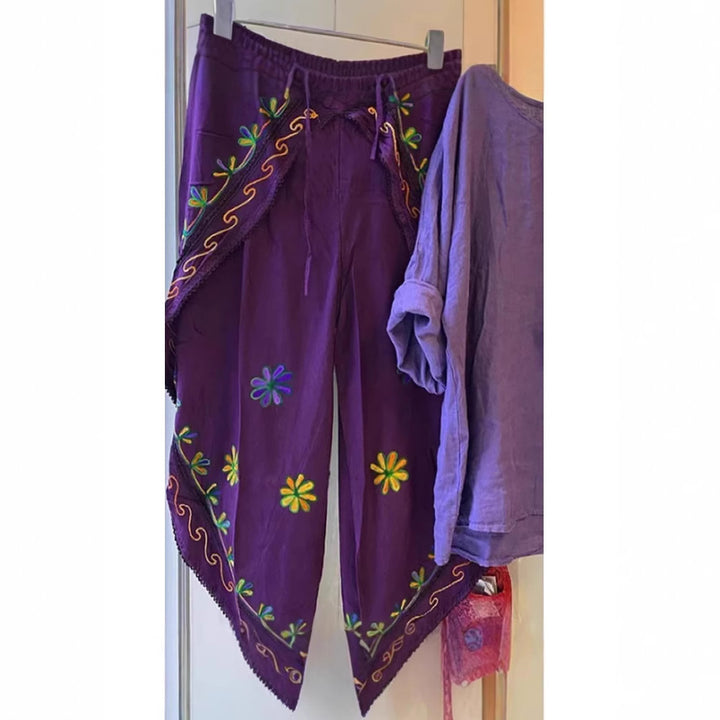 Damen Lockere Leinenbluse mit lässigem Schnitt und Rollärmeln Drune