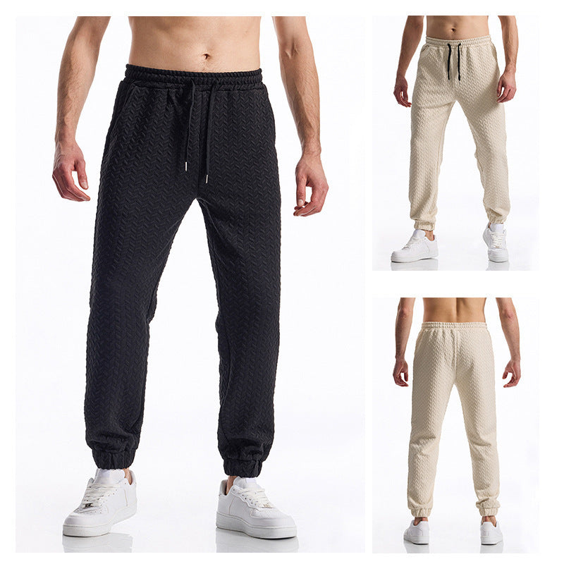 Herren bequeme Freizeithose mit elastischem Bund und Strukturmuster Drune