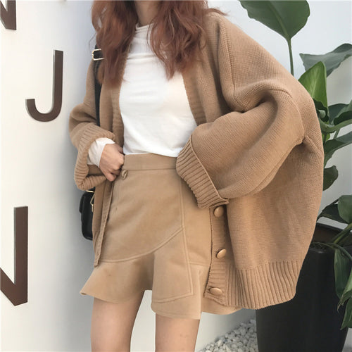 Damen Oversized Strickcardigan Drune