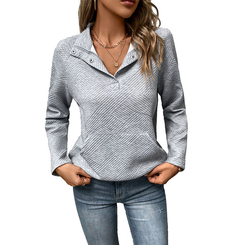 Damen lässiger Kapuzenpullover mit strukturiertem Design und praktischer Kängurutasche Drune