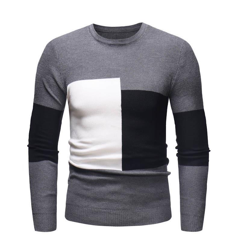 Herren Designer Pullover mit modernem Blockmuster Drune