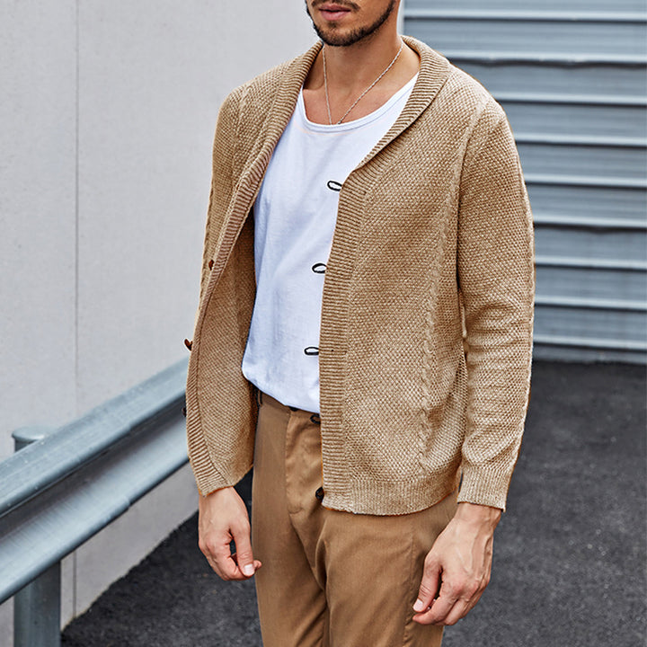 Herren lässiger Strickcardigan mit raffinierter Struktur und offenem Schnitt Drune