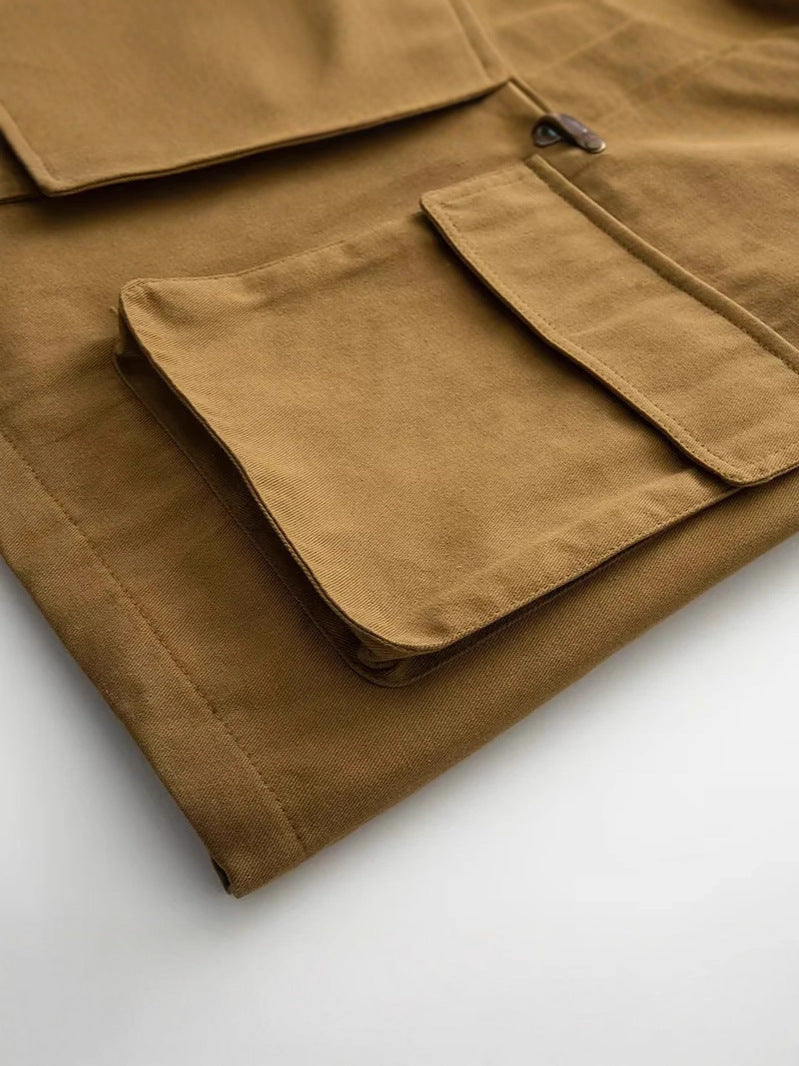 Damen oversized Trenchjacke mit klassischem Stehkragen und praktischen Taschen Drune