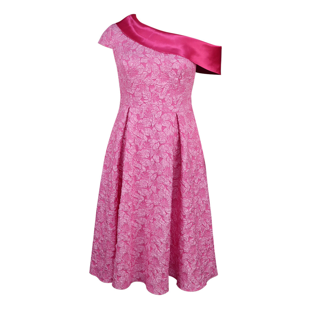 Damen Elegantes Kleid mit asymmetrischem Träger und floralem Muster Drune
