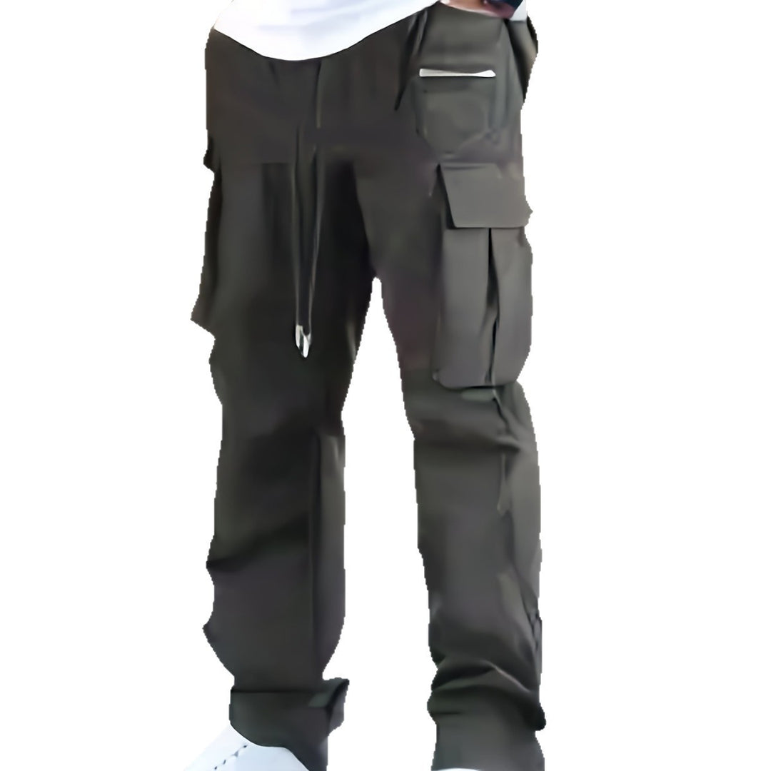 Herren moderne Cargo-Hose mit multifunktionalen Taschen und elastischem Bund Drune