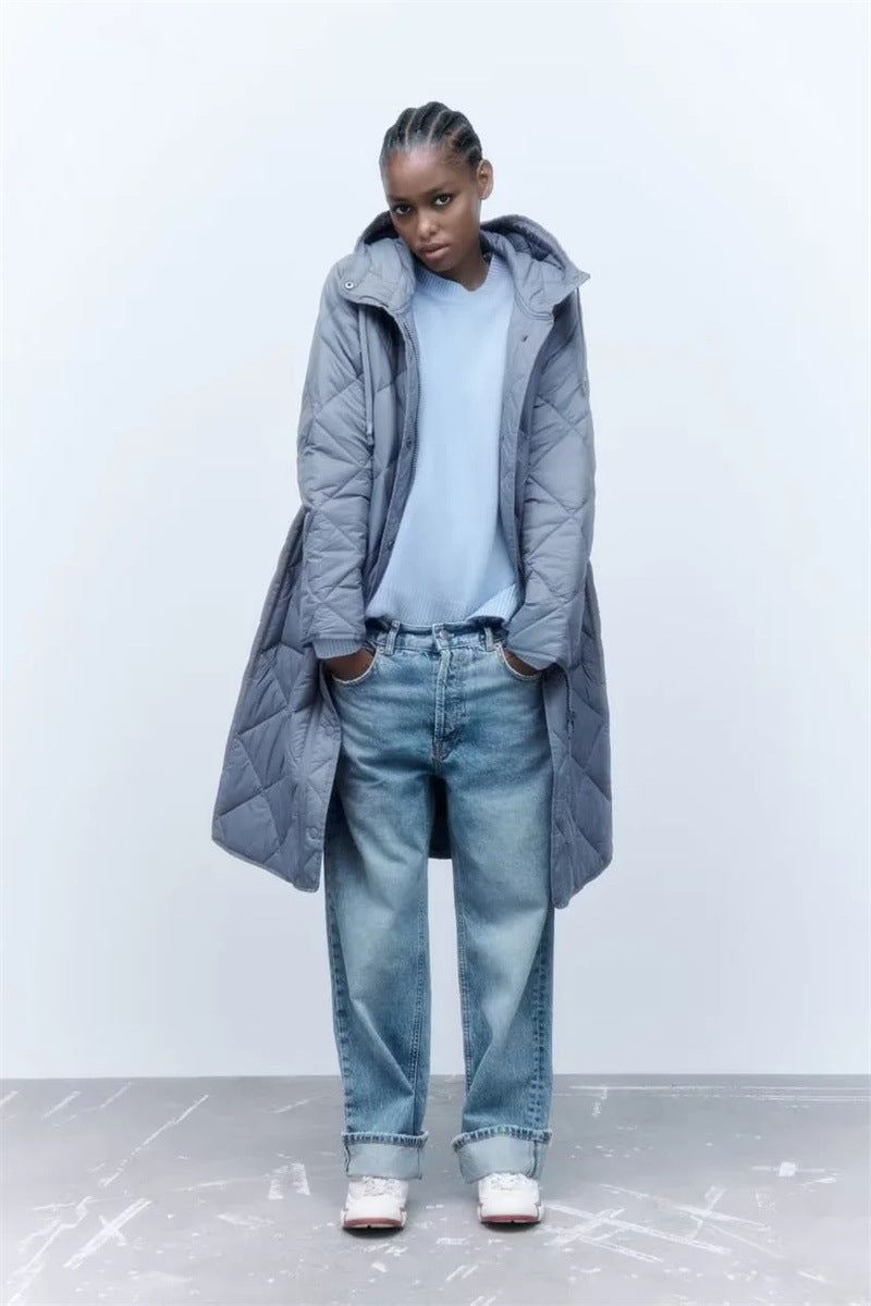 Damen gesteppte Übergangsjacke mit Kapuze und praktischen Taschen Drune 1759483144