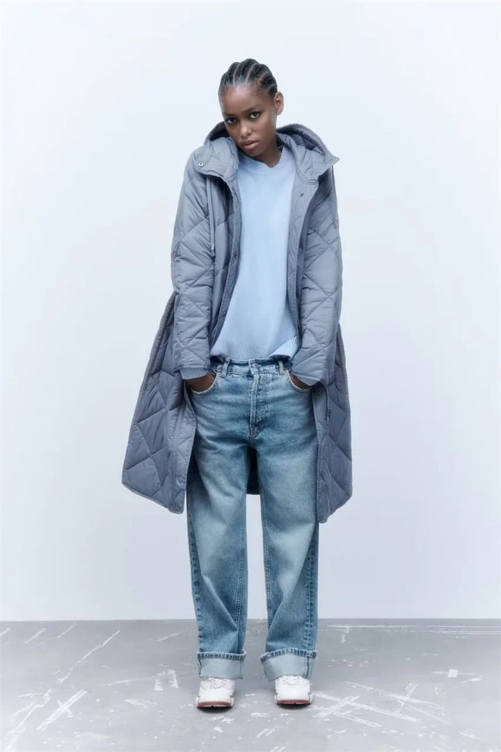 Damen gesteppte Übergangsjacke mit Kapuze und praktischen Taschen Drune 1759483144