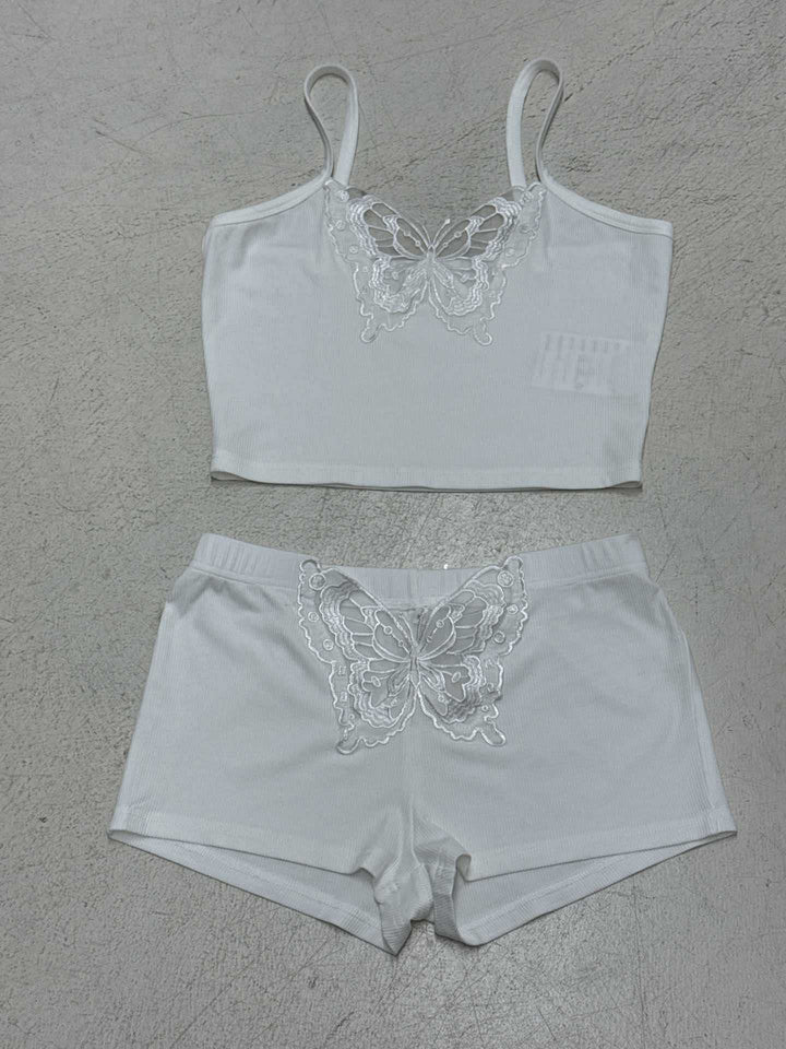 Damen Spitzenwäsche-Set mit Schmetterlingsmuster Drune