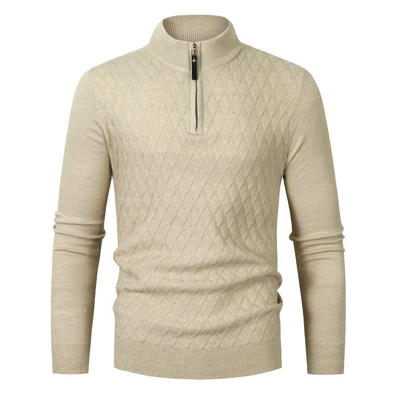 Herren Strickpullover mit Stehkragen und Reißverschluss Drune