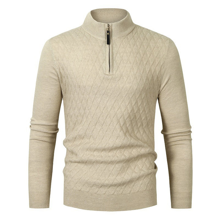 Herren Strickpullover mit Stehkragen und Reißverschluss Drune