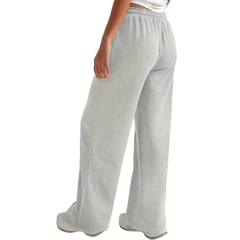 Damen lockere Sweatpants mit seitlichen Taschen und elastischem Bund Drune