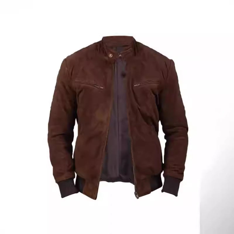 Herren Wildlederjacke im modernen Design mit praktischen Taschen Drune