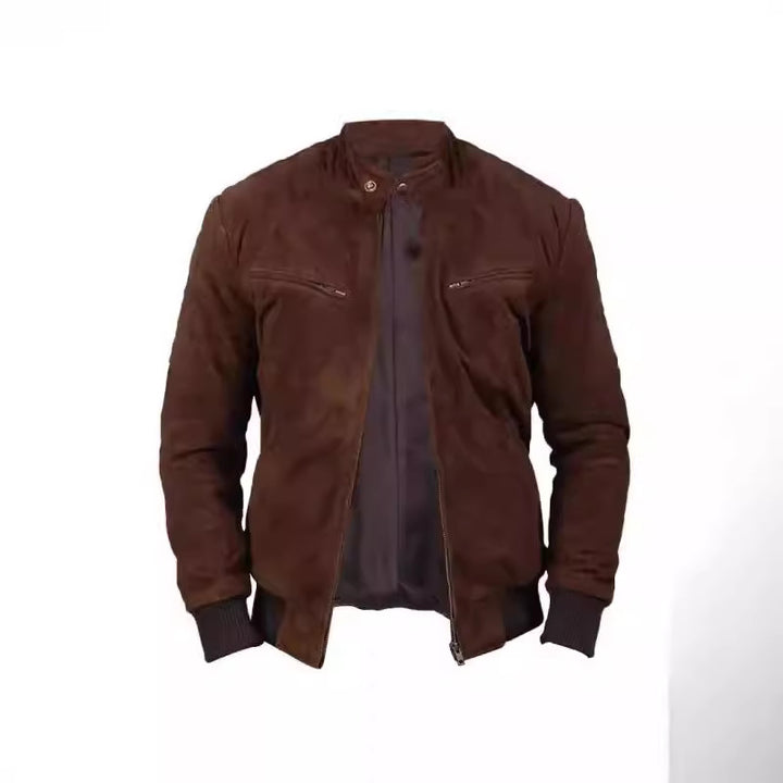 Herren Wildlederjacke im modernen Design mit praktischen Taschen Drune