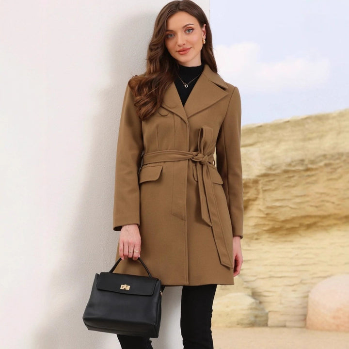 Damen elegante Übergangsjacke mit modernem Kragen und Knopfverschluss Drune