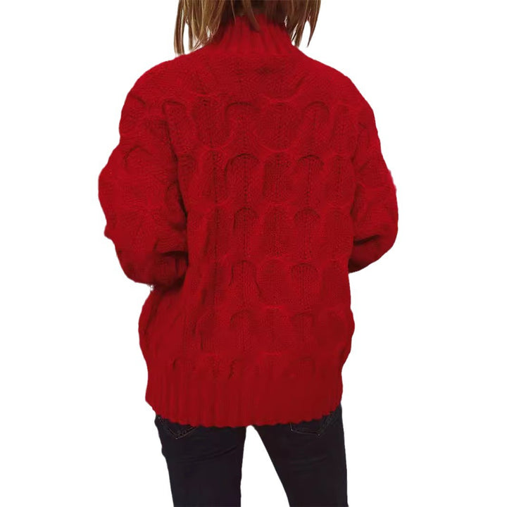 Damen Winter-Pullover mit festlichem Motiv und strukturierter Strickart Drune