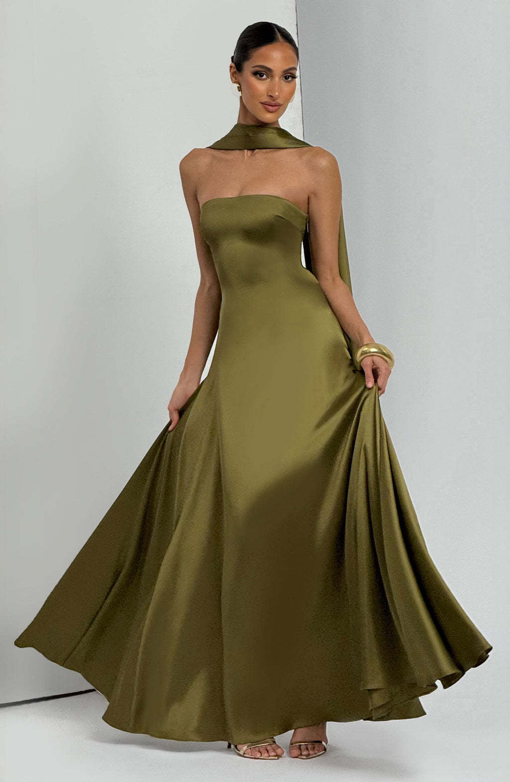 Damen Elegantes und schickes Langarm Abendkleid Drune