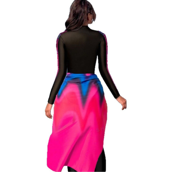 Damen funktionaler Sport-Badeanzug mit Wickelrock Drune