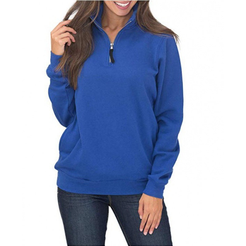 Damen Fleece-Pullover mit Stehkragen und Reißverschluss Drune