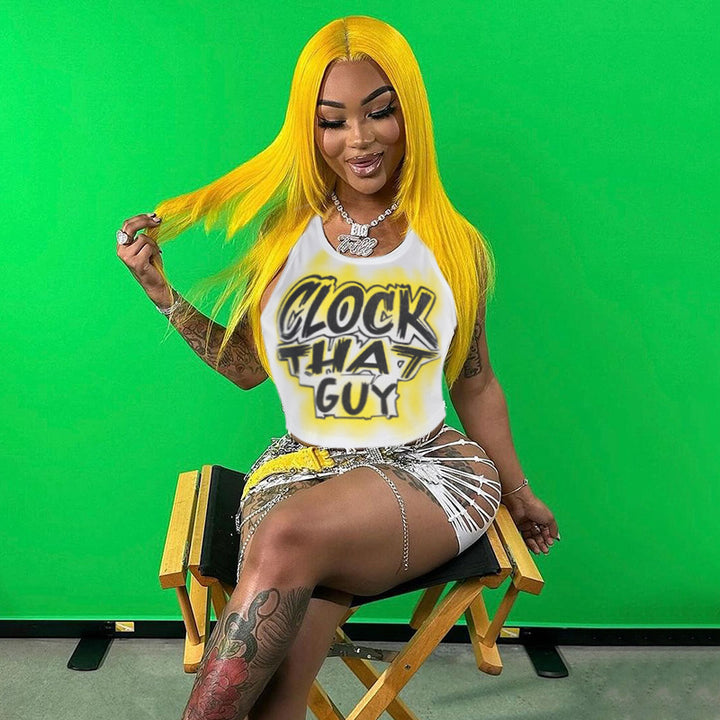 Damen Lockere T-Shirt mit Aufdruck und lässigem Schnitt Drune