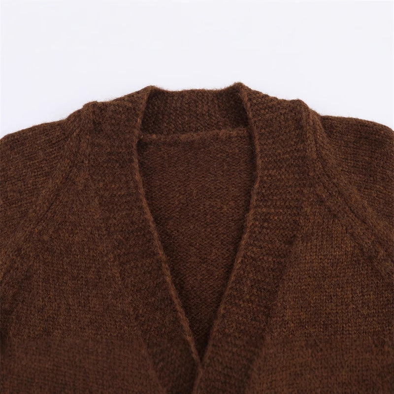 Damen Grobstrickjacke mit Übergröße und eleganter Knopfleiste Drune