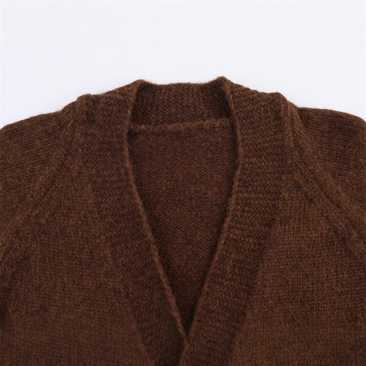 Damen Grobstrickjacke mit Übergröße und eleganter Knopfleiste Drune
