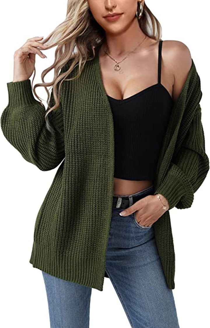 Damen Grobstrick-Cardigan mit lässigem Schnitt und offenen Maschen Drune
