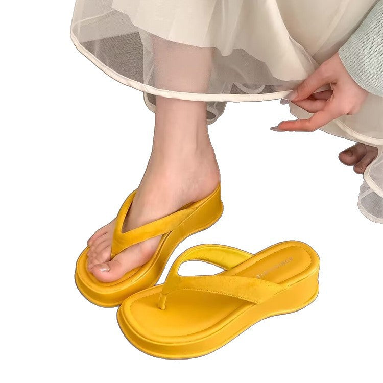 Damen trendige Wedge-Zehentrenner mit elegantem Obermaterial Drune