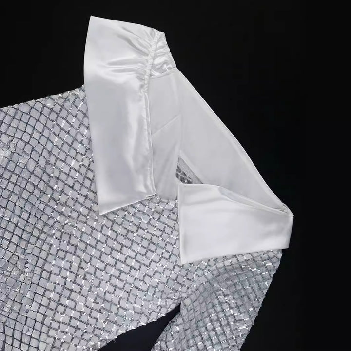 Damen Glamouröses Abendkleid mit asymmetrischem Ausschnitt Drune