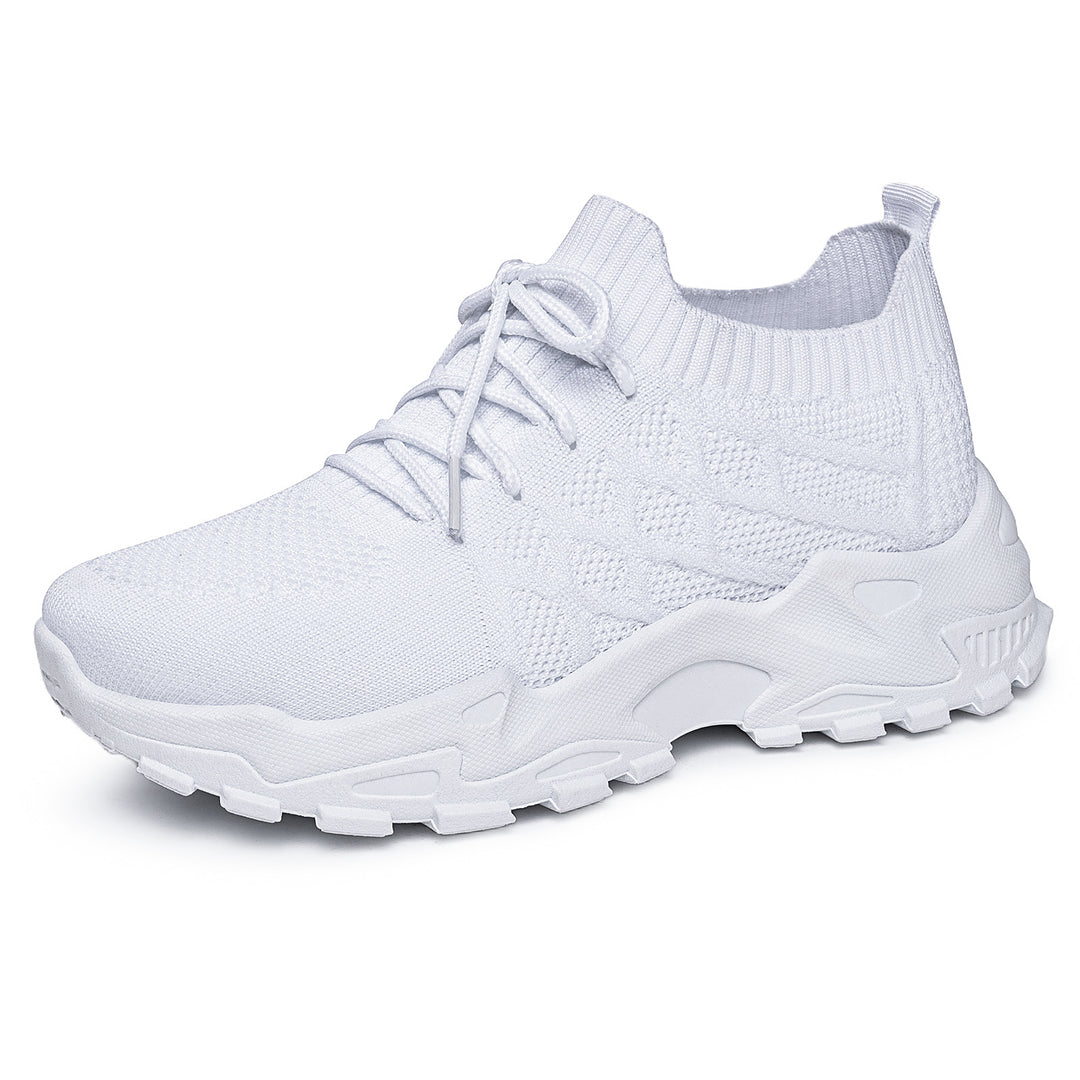Damen nan gestrickter Plateau-Comfort-Sneaker mit sockenähnlichem Schaft, elastischer Schnürung und geformter Leichtprofilsohle Drune