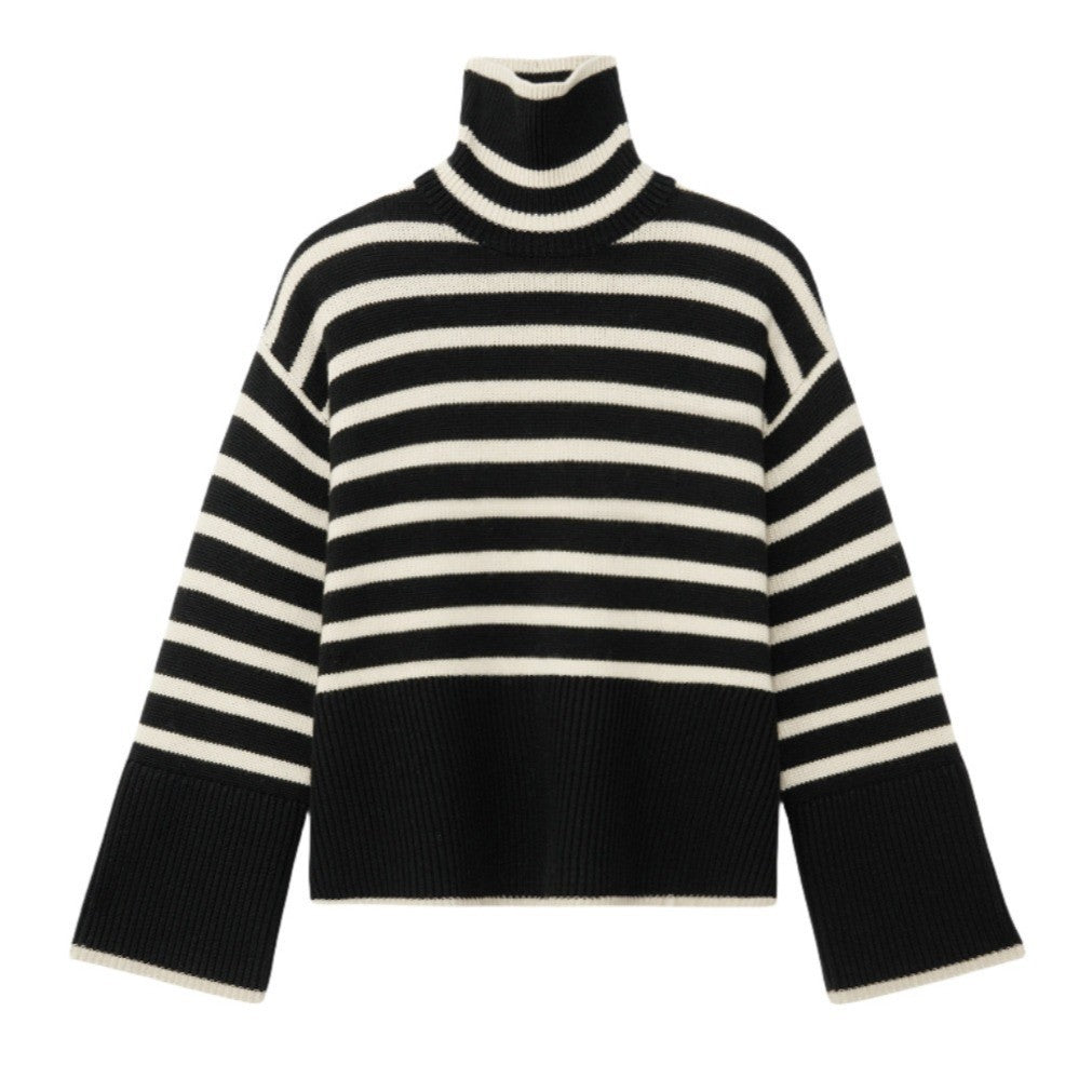 Damen Strickpullover mit Rollkragen und breiten Ärmeln Drune