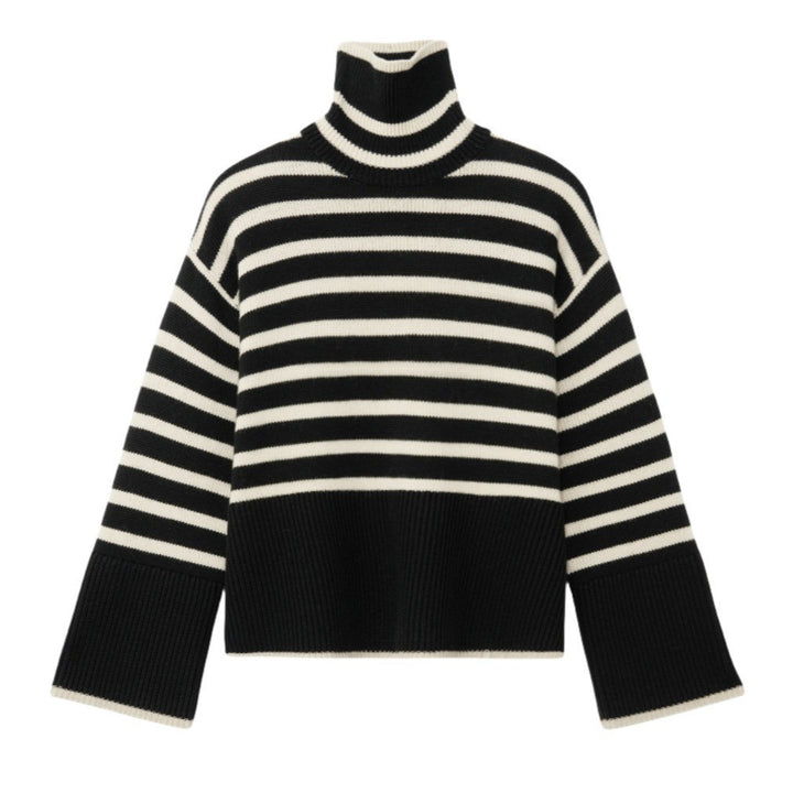 Damen Strickpullover mit Rollkragen und breiten Ärmeln Drune