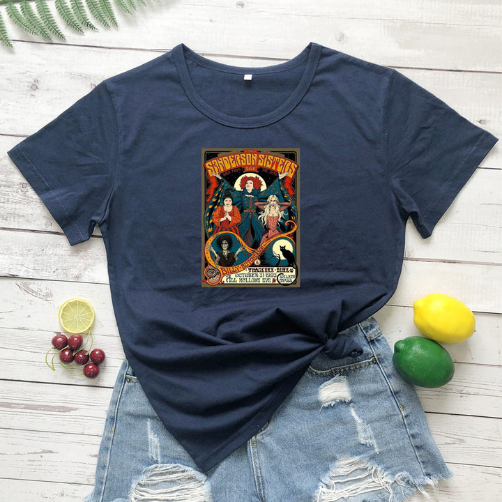 Damen Grafik-T-Shirt mit Hocus Pocus inspiriertem Design Drune