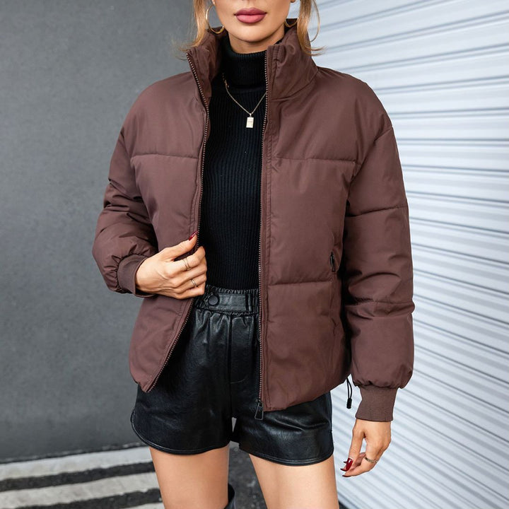 Damen gesteppte Winterjacke im sportlichen Design mit hohem Kragen Drune