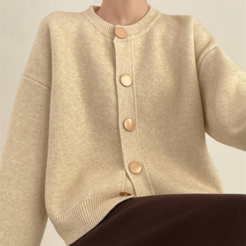 Damen Strickjacke mit komfortablem Schnitt und eleganten Knopfdetails Drune