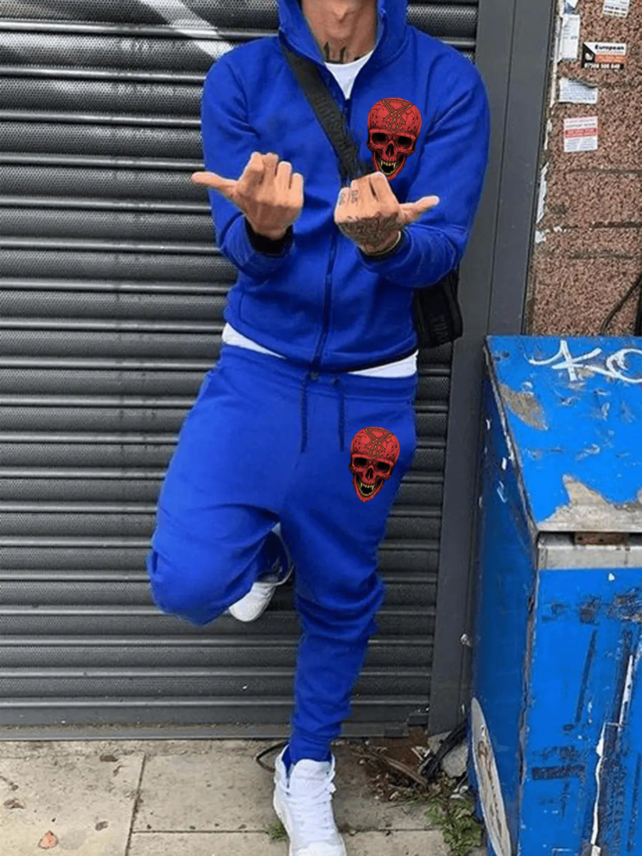 Herren Sportanzug mit detailreichem Totenkopf-Design Drune