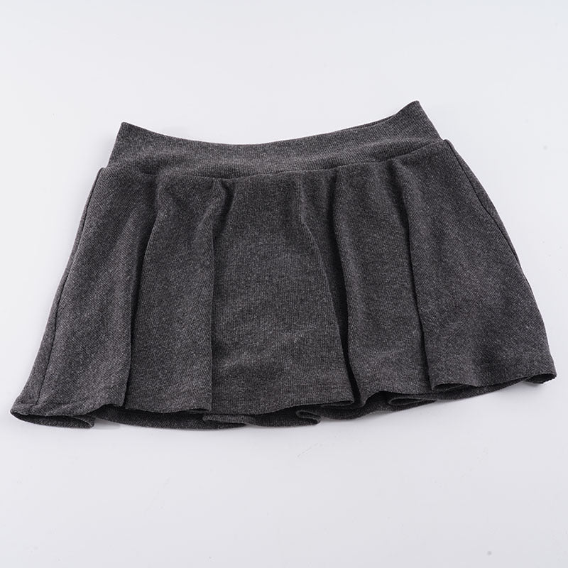 Damen Plissierter Minirock aus weichem Baumwollmix mit elastischem Bund Drune