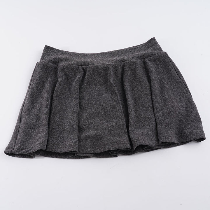 Damen Plissierter Minirock aus weichem Baumwollmix mit elastischem Bund Drune