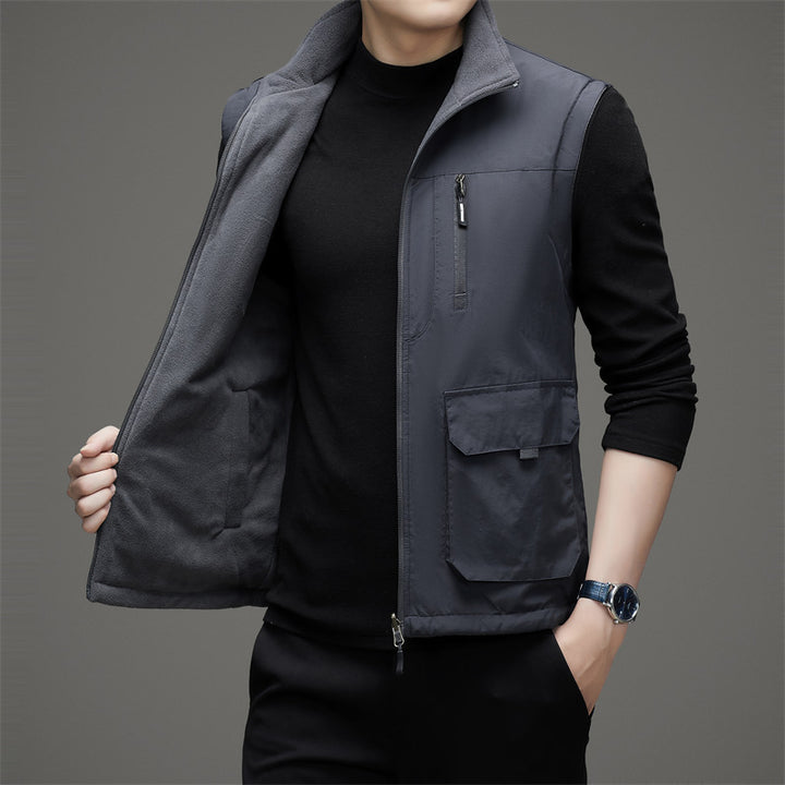 Herren Utility-Weste mit zahlreichen Taschen und steigender Kragenstruktur Drune