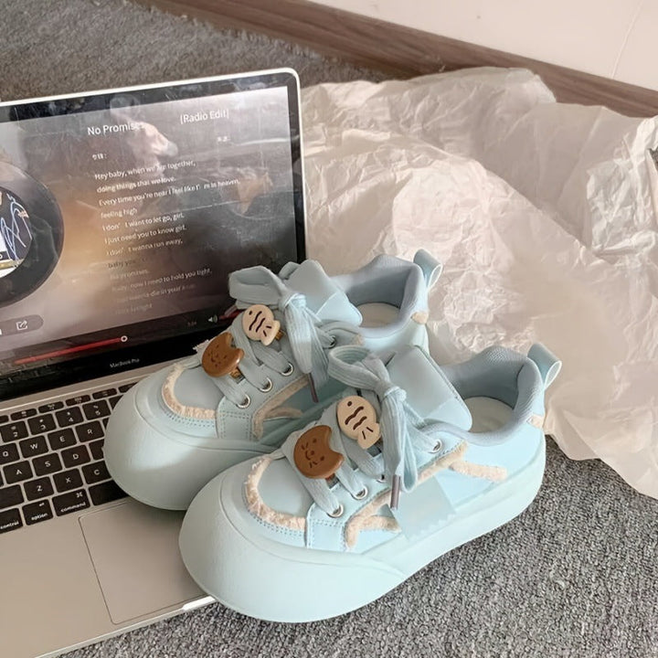 Damen Komfortable Sneakers mit voluminöser Sohle und verspielten Schnürdetails Drune