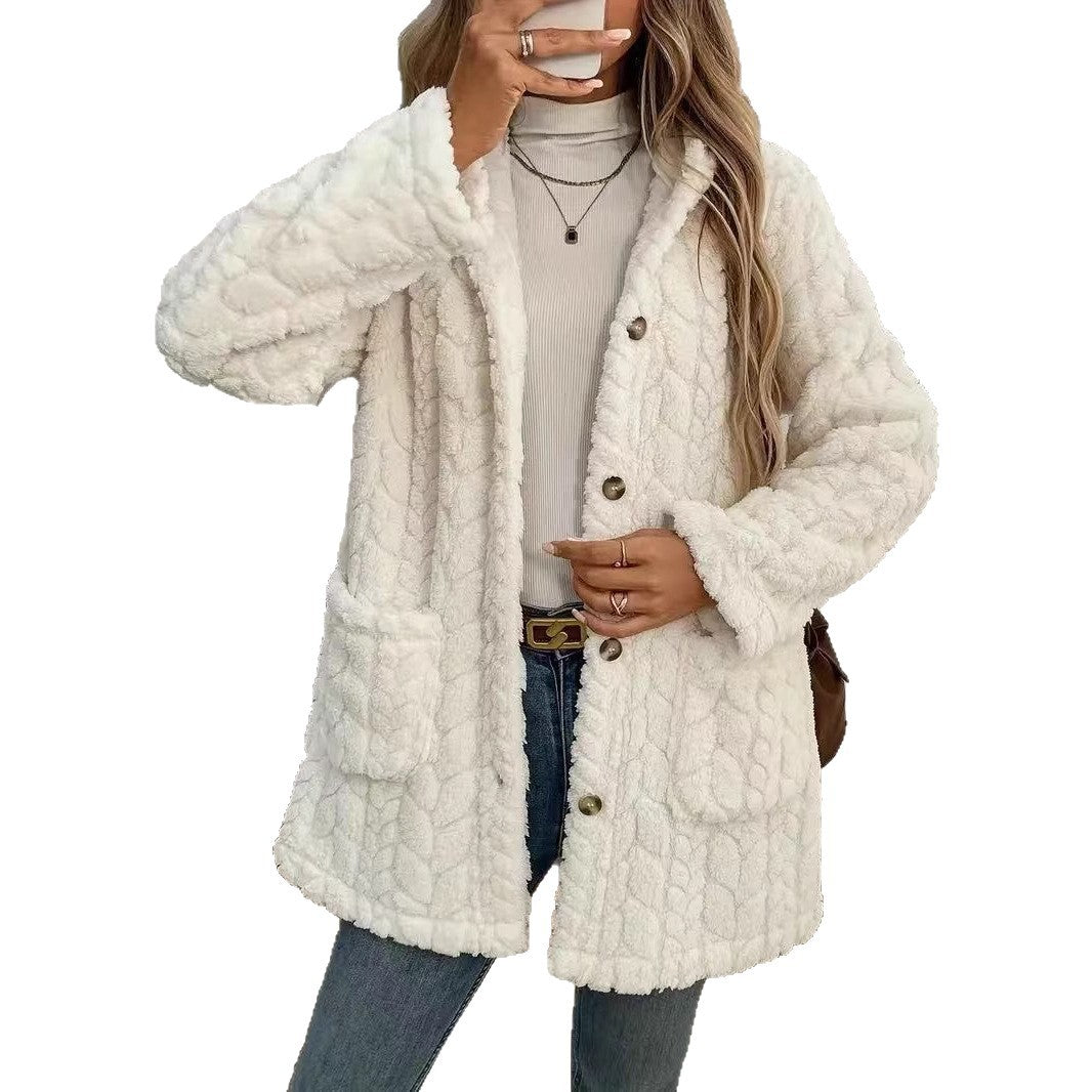 Damen Kuschelige Jacquard-Jacke Drune