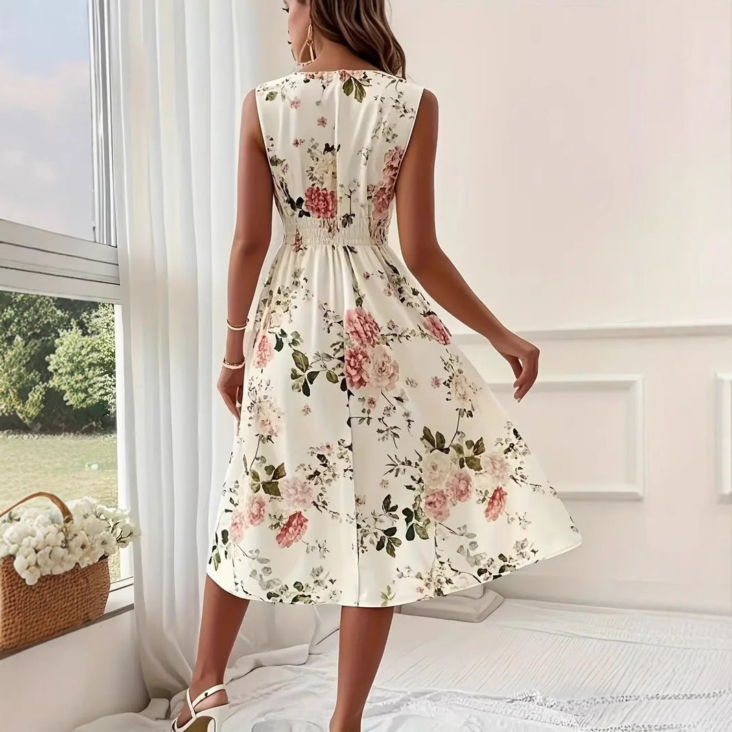 Damen Verspieltes A-Linien Kleid mit floralen Details Drune