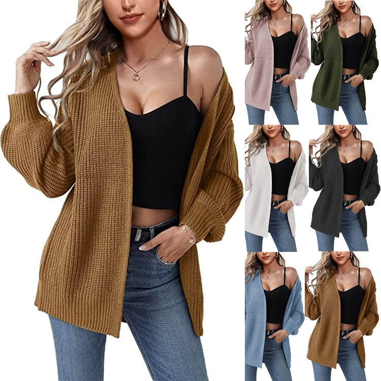 Damen Grobstrick-Cardigan mit lässigem Schnitt und offenen Maschen Drune
